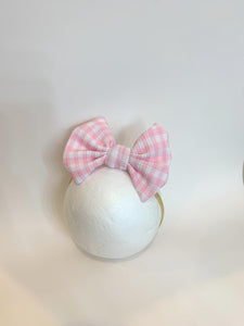 Pink Plaid Bow on Nylon