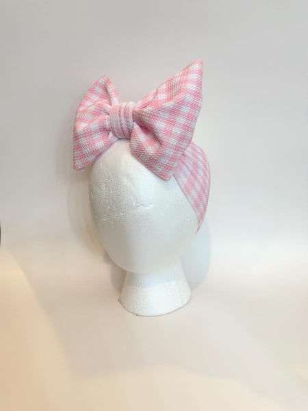 Pink Plaid Headwrap