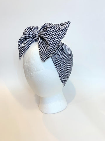 Houndstooth Black White Headwrap