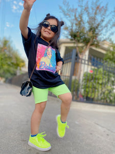 Neon green biker shorts